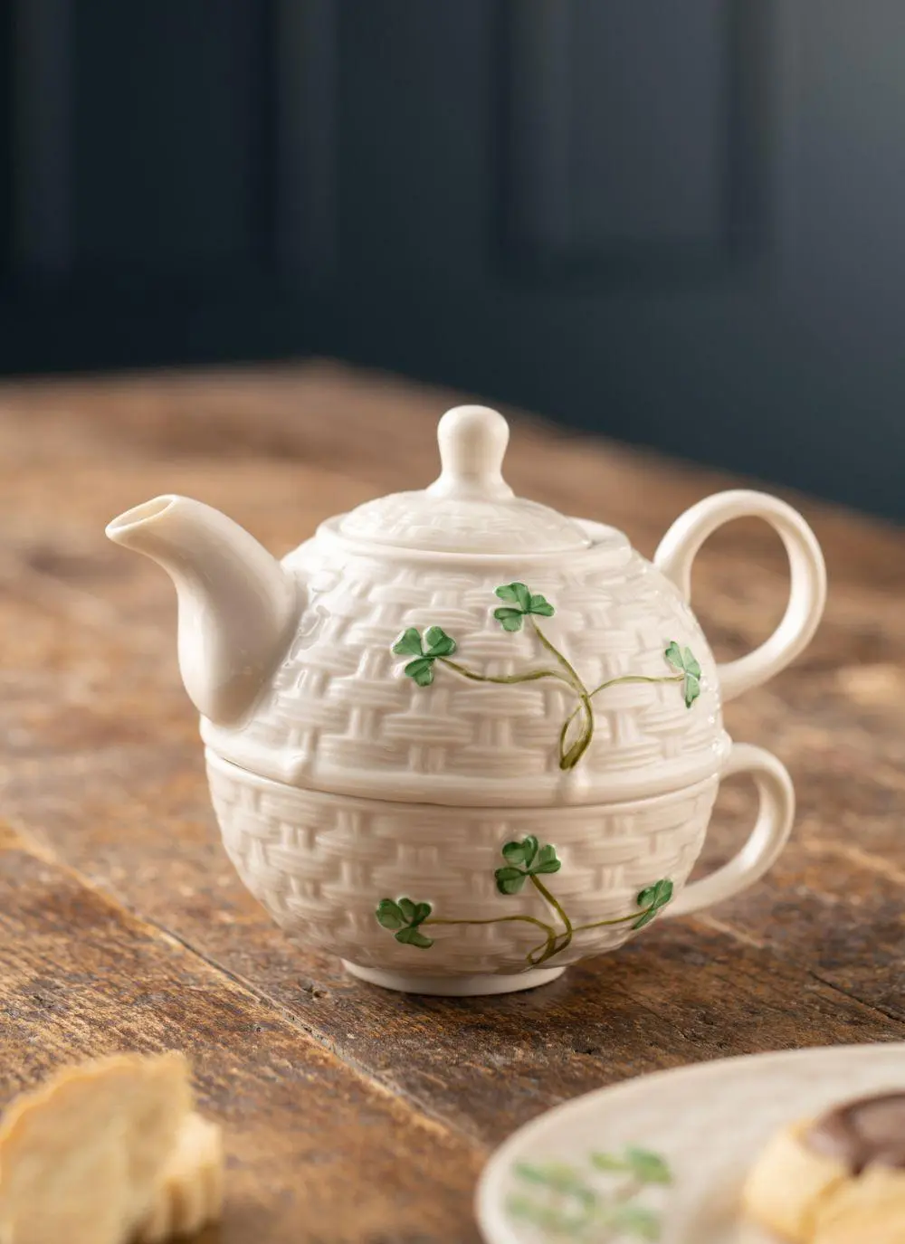 Belleek Shamrock Tea Set for One